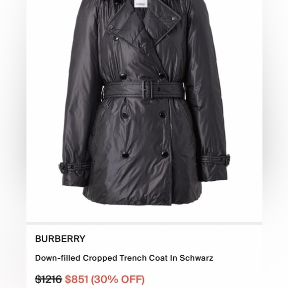 Burberry Down-Filled Cropped Trench coat - Picture 11 of 11